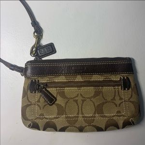 Coach brown leather mini purse
